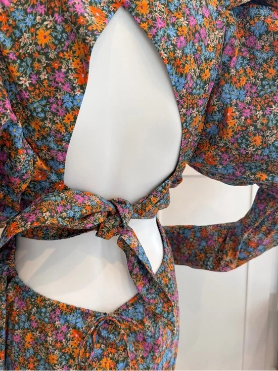 NWT For Love & Lemons 1X Brittany Floral Puff Sleeve Organic Cotton Babydoll - Picture 6 of 11